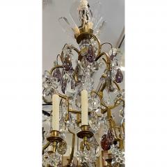 Antique Italian Rock Crystal Chandelier W Purple Fruit - 2227939