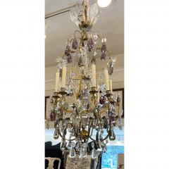 Antique Italian Rock Crystal Chandelier W Purple Fruit - 2227940