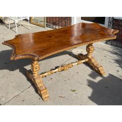 Antique Italian Walnut Giltwood Dining or Center Table - 4416231