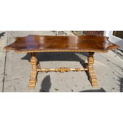 Antique Italian Walnut Giltwood Dining or Center Table - 4416233