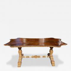Antique Italian Walnut Giltwood Dining or Center Table - 4419543