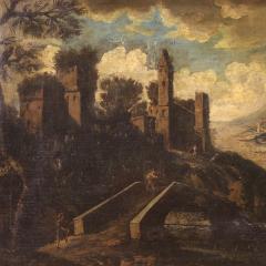 Antique Italian landscape painting from the 18th century - 4179455