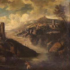Antique Italian landscape painting from the 18th century - 4179457
