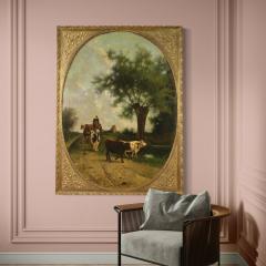 Antique Italian landscape painting signed and dated 1881 - 4368210