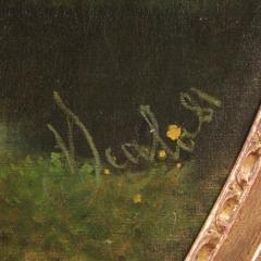 Antique Italian landscape painting signed and dated 1881 - 4368214