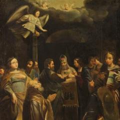 Antique Italian painting Marriage of the Virgin from the 18th century - 4370411