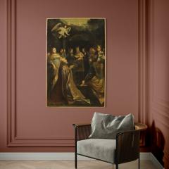 Antique Italian painting Marriage of the Virgin from the 18th century - 4370417