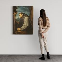 Antique Italian painting Saint Francis from 18th century - 4194251