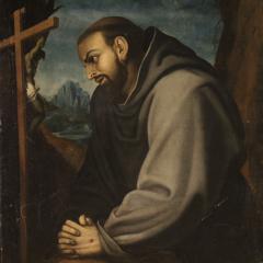 Antique Italian painting Saint Francis from 18th century - 4194252