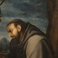 Antique Italian painting Saint Francis from 18th century - 4194257