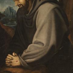 Antique Italian painting Saint Francis from 18th century - 4194258