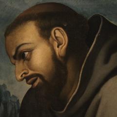 Antique Italian painting Saint Francis from 18th century - 4194260