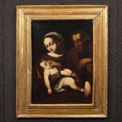Antique Italian painting from the 17th century Holy Family - 4337739