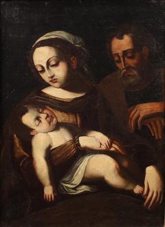 Antique Italian painting from the 17th century Holy Family - 4337784