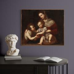 Antique Italian painting from the 17th century Madonna with Child and St John - 3923912