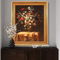 Antique Italian painting from the 17th century still life with flower vase - 3892347