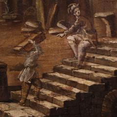 Antique Italian painting from the 18th century Architectural Capriccio - 4345544