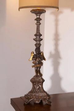 Antique Italian table lamp 1700s gilded wood No import duty we pay for it  - 4096894