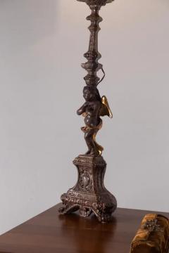 Antique Italian table lamp 1700s gilded wood No import duty we pay for it  - 4096901