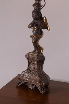Antique Italian table lamp 1700s gilded wood No import duty we pay for it  - 4096927