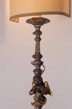 Antique Italian table lamp 1700s gilded wood No import duty we pay for it  - 4096930