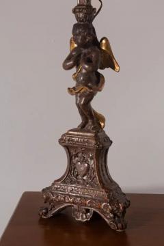 Antique Italian table lamp 1700s gilded wood No import duty we pay for it  - 4096934