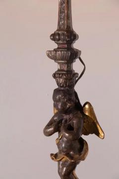Antique Italian table lamp 1700s gilded wood No import duty we pay for it  - 4096943
