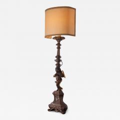 Antique Italian table lamp 1700s gilded wood No import duty we pay for it  - 4099609