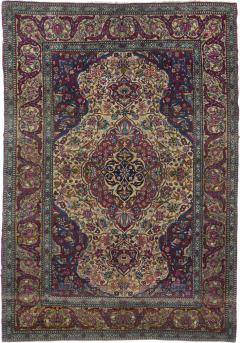 Antique Ivory Isfahan Rug 4 9 x 7 0  - 4458698