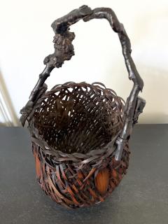 Antique Japanese Bamboo Basket Ikebana Mingei Style - 4699593