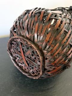 Antique Japanese Bamboo Basket Ikebana Mingei Style - 4699594