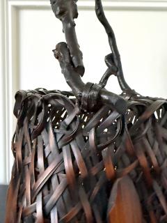 Antique Japanese Bamboo Basket Ikebana Mingei Style - 4699596