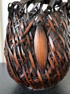 Antique Japanese Bamboo Basket Ikebana Mingei Style - 4699598