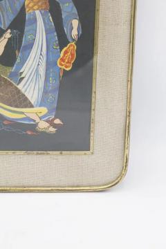 Antique Japanese Brass Framed Painting Wedding - 3674233