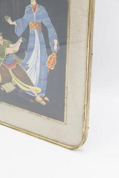 Antique Japanese Brass Framed Painting Wedding - 3674262