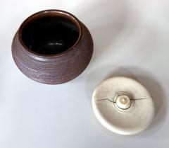Antique Japanese Ceramic Tanba Chaire with Lid - 4315566
