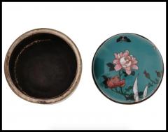 Antique Japanese Cloisonn Meiji Enamel Box with Roosters - 3902171