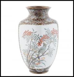 Antique Japanese Cloisonne Enamel Butterfly Vase - 3901309