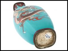 Antique Japanese Cloisonne Turquoise Enamel Dragon Vase Attributed to OTA - 3904414