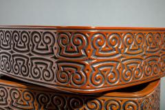 Antique Japanese Dramatically Carved and Lacquered Stack Box on Stand - 1714349