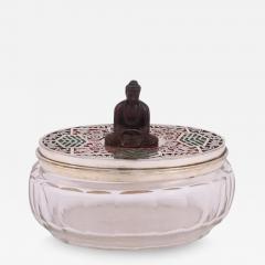 Antique Japanese Glass An Enamel Box With Buddha - 3907886