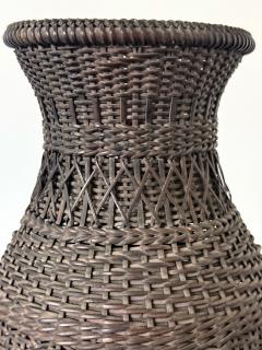 Antique Japanese Hanging Ikebana Bamboo Basket - 4637601