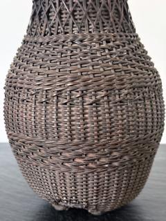 Antique Japanese Hanging Ikebana Bamboo Basket - 4637602
