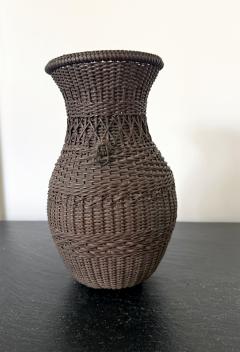 Antique Japanese Hanging Ikebana Bamboo Basket - 4637603