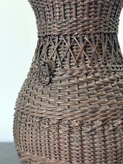 Antique Japanese Hanging Ikebana Bamboo Basket - 4637604