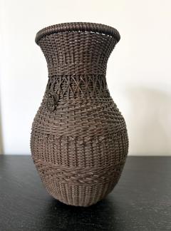 Antique Japanese Hanging Ikebana Bamboo Basket - 4637605