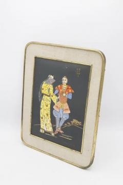 Antique Japanese Jute and Brass Painting First Date - 3674176