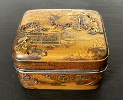 Antique Japanese Lacquer Kobako with Silver Inlays Edo Period - 2549141