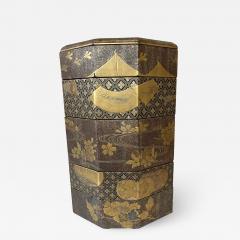 Antique Japanese Maki e Lacquer Stack Box Jubako - 1825887