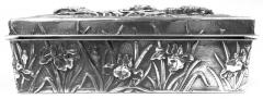 Antique Japanese Meiji Art Nouveau Silver Box with Iris Flowers - 4337502